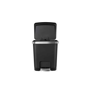 Hana 2 Thùng rác đạp chân 15L Đen Plastic