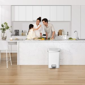 Hana 2 Thùng rác đạp chân 70L Trắng Plastic