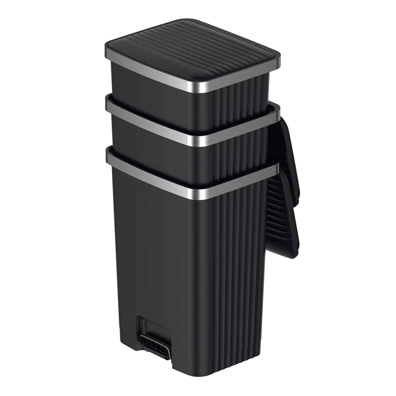 Hana 2 Thùng rác đạp chân 70L Trắng Plastic
