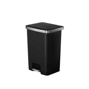 Hana 2 Thùng rác đạp chân 70L Đen Plastic
