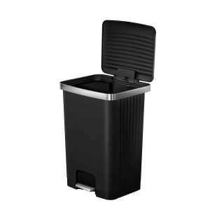 Hana 2 Thùng rác đạp chân 70L Đen Plastic