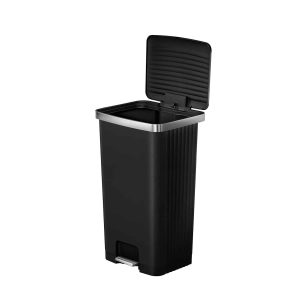 Hana 2 Thùng rác đạp chân 90L Đen Plastic