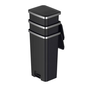 Hana 2 Thùng rác đạp chân 90L Đen Plastic