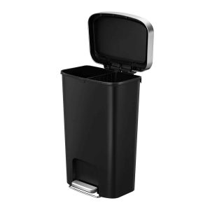 Hana 1 Thùng rác đạp chân 2×25L Đen Plastic