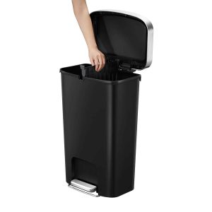 Hana 1 Thùng rác đạp chân 2×25L Đen Plastic