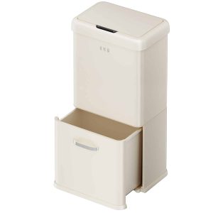 Vintage Thùng rác cảm biến 32+18L Kem vani