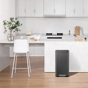 Madison Thùng rác đạp chân 30L Đen mờ