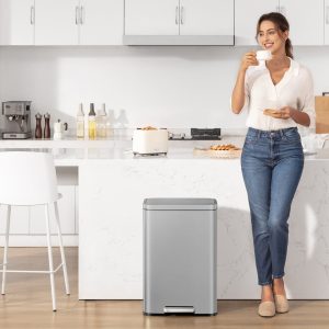 Madison Thùng rác đạp chân 50L Xám mờ