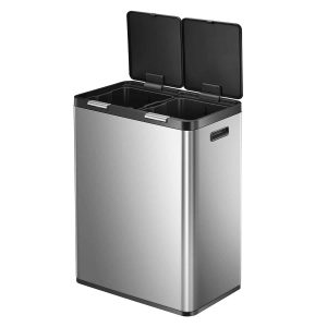Essential Thùng rác phân loại nắp chạm 2 Waste Bin 30+30L Inox mờ