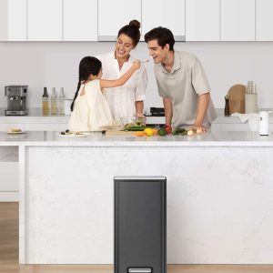 Marina Thùng rác đạp chân 30L Đen mờ