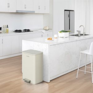 Marina Thùng rác đạp chân 50L Trắng kem