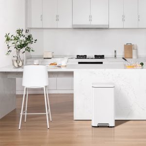 Madison Thùng rác đạp chân 30L Trắng mờ