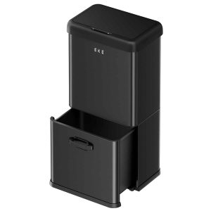Vintage Thùng rác cảm biến 32+18L Đen mờ