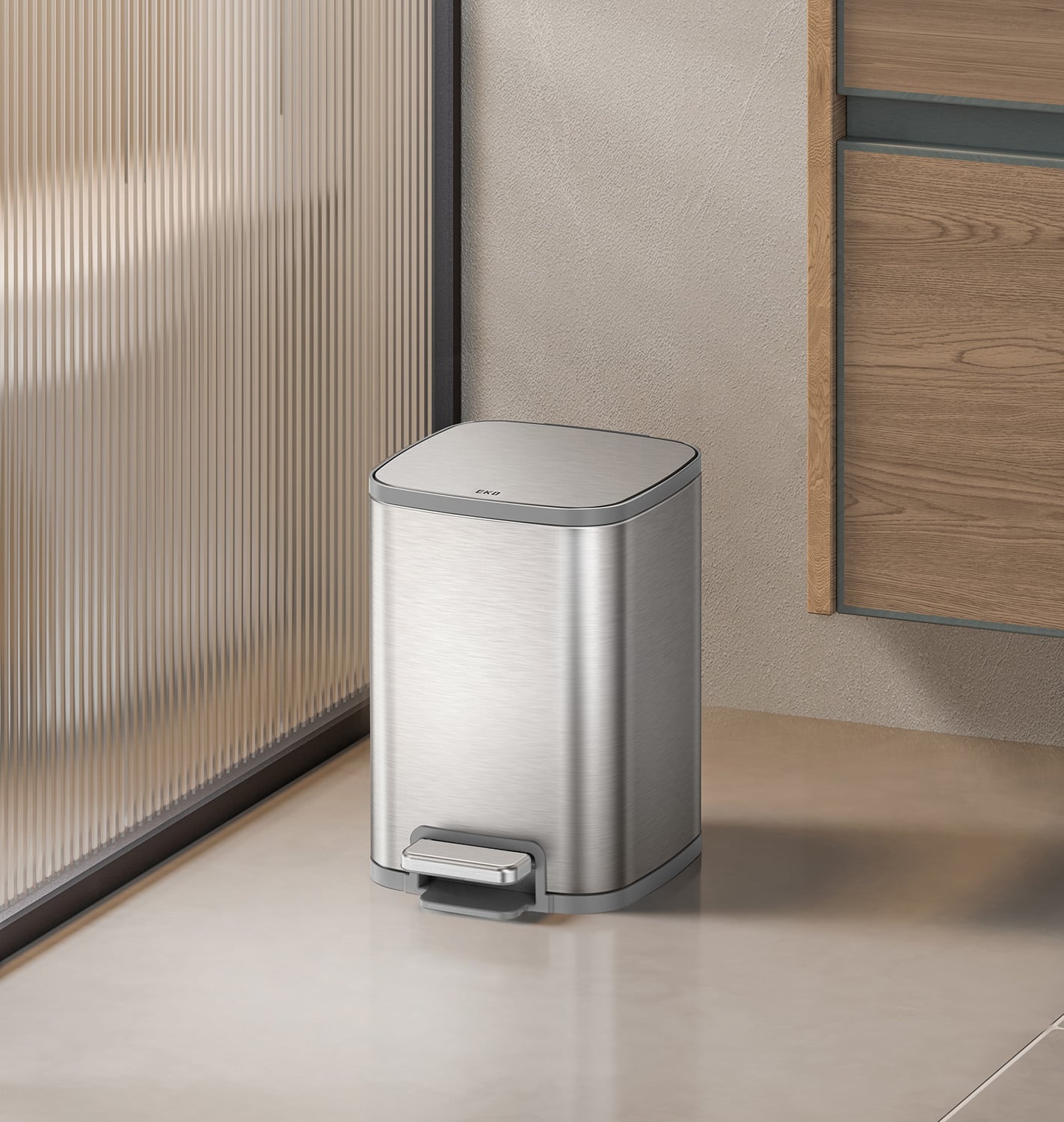 Stella X Thùng rác đạp chân 6L Inox mờ