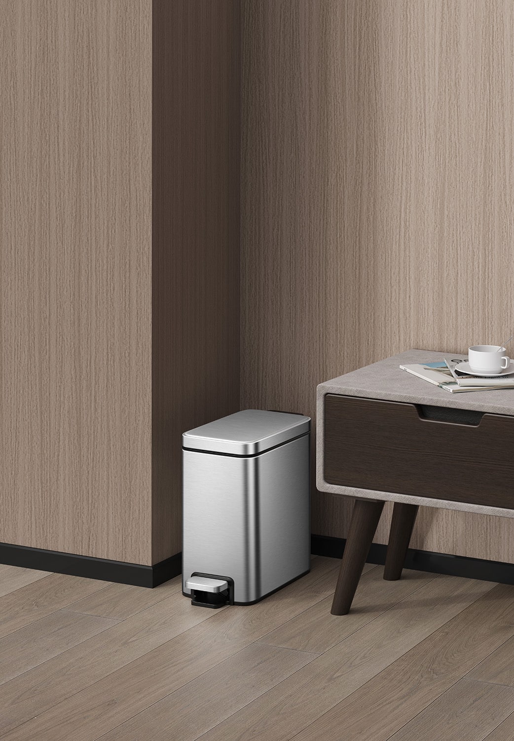 Genie Slim Thùng rác đạp chân 5L Inox mờ