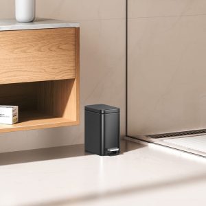Genie Slim Thùng rác đạp chân 5L Đen mờ