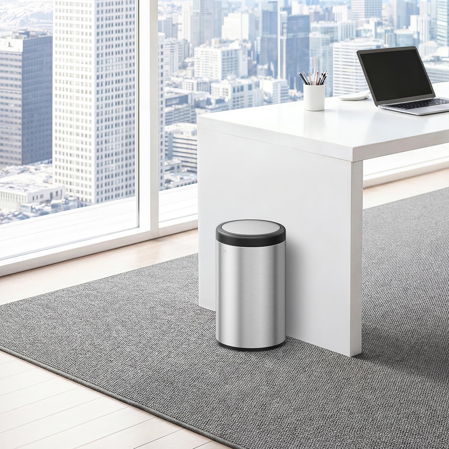 Villa Swing Top Bin 12L Inox mờ
