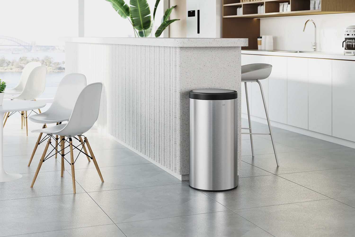 Villa Swing Top Bin 40L Inox mờ