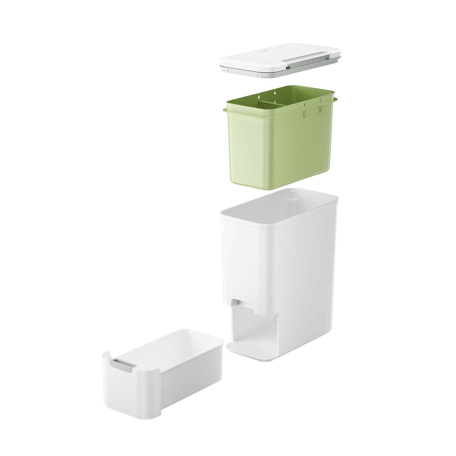 Thùng rác phân loại nắp chạm Stackstore 9L – Trắng