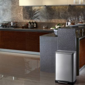E-Cube Thùng rác đạp chân 40L Inox mờ