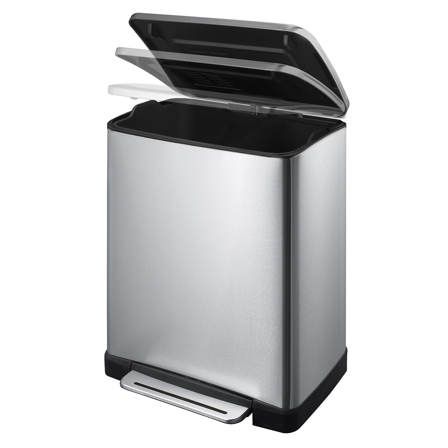 E-Cube Thùng rác đạp chân 50L Inox mờ