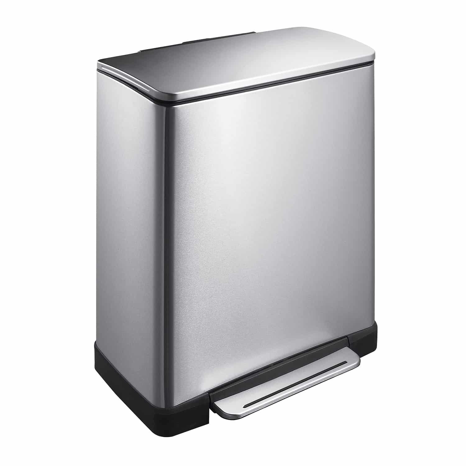 E-Cube Thùng rác phân loại đạp chân 28+18L Inox mờ
