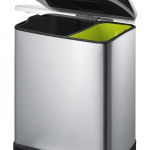 E-Cube Thùng rác phân loại đạp chân 28+18L Inox mờ