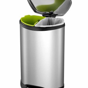 Shell Bin Thùng rác phân loại đạp chân 22+22L Inox mờ