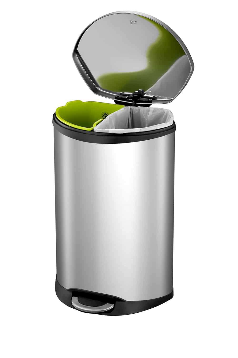 Shell Bin Thùng rác phân loại đạp chân 22+22L Inox mờ