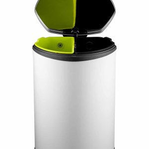 Shell Bin Thùng rác phân loại đạp chân 22+22L Trắng