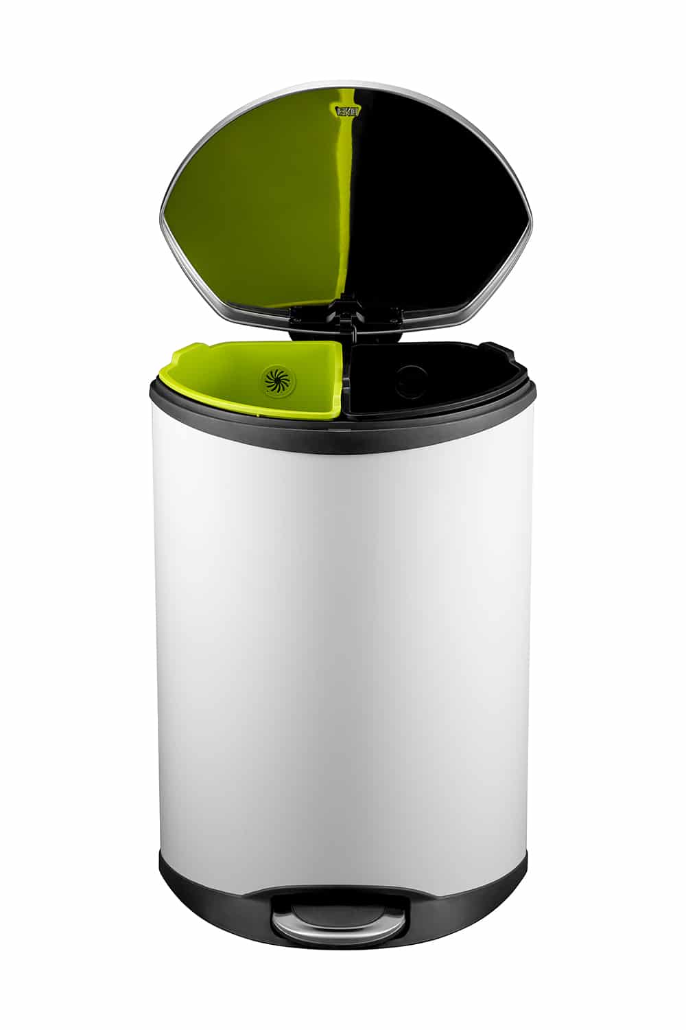 Shell Bin Thùng rác phân loại đạp chân 22+22L Trắng