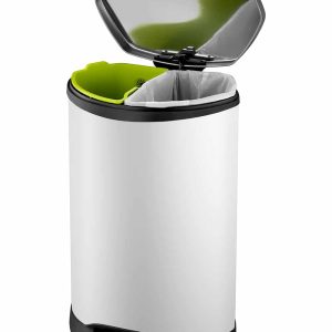 Shell Bin Thùng rác phân loại đạp chân 22+22L Trắng