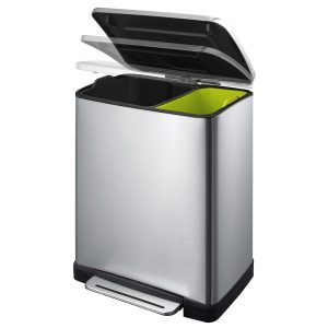 E-Cube Thùng rác phân loại đạp chân 10+9L Inox mờ