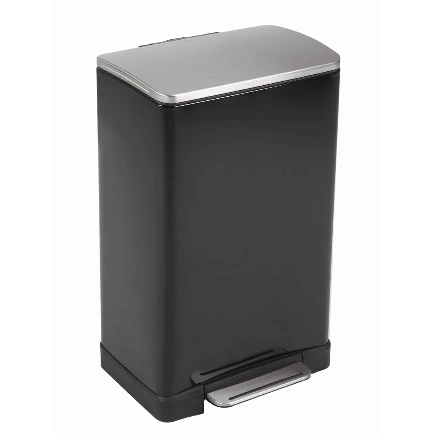 E-Cube Thùng rác đạp chân 40L Đen