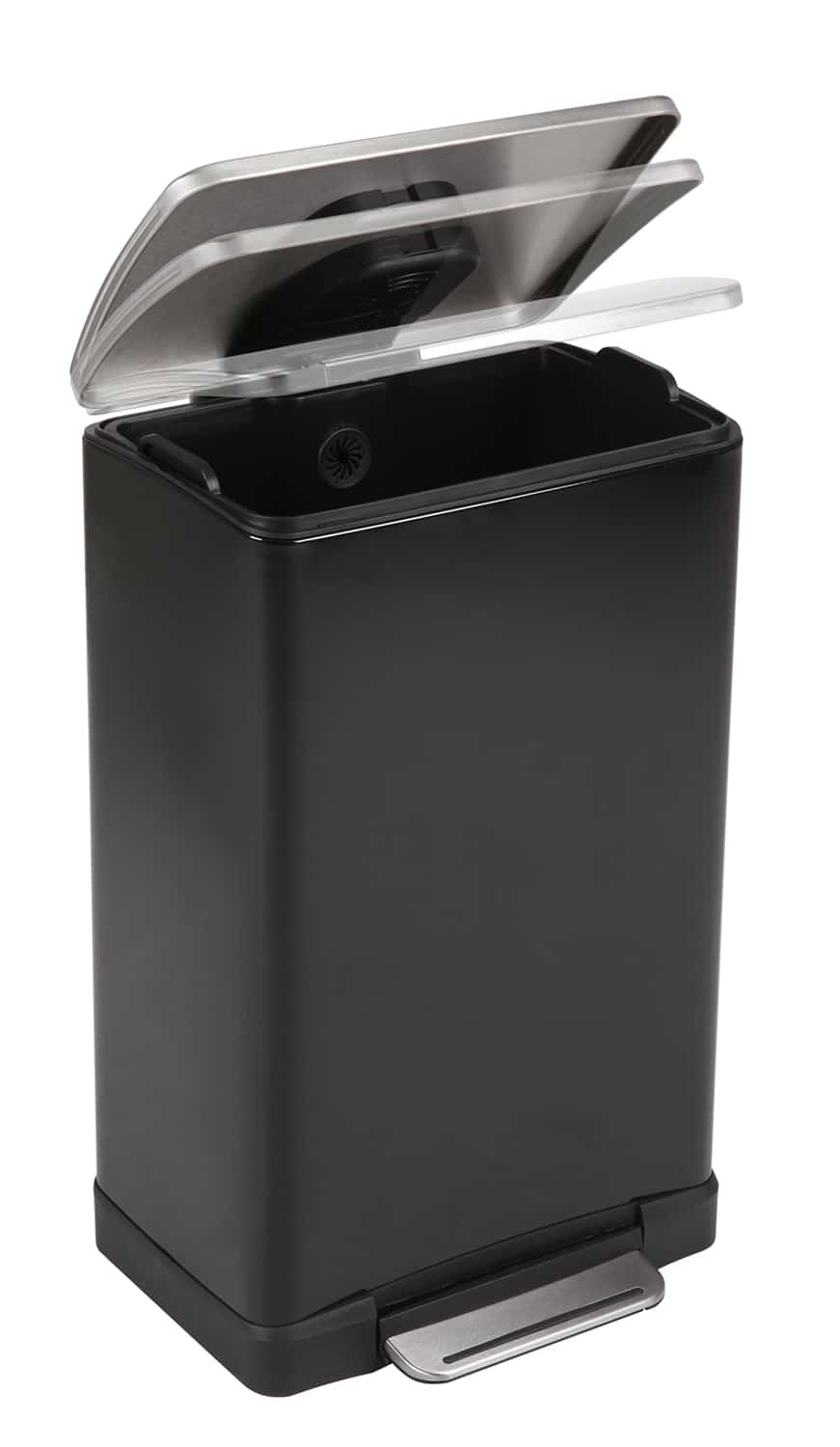 E-Cube Thùng rác đạp chân 40L Đen