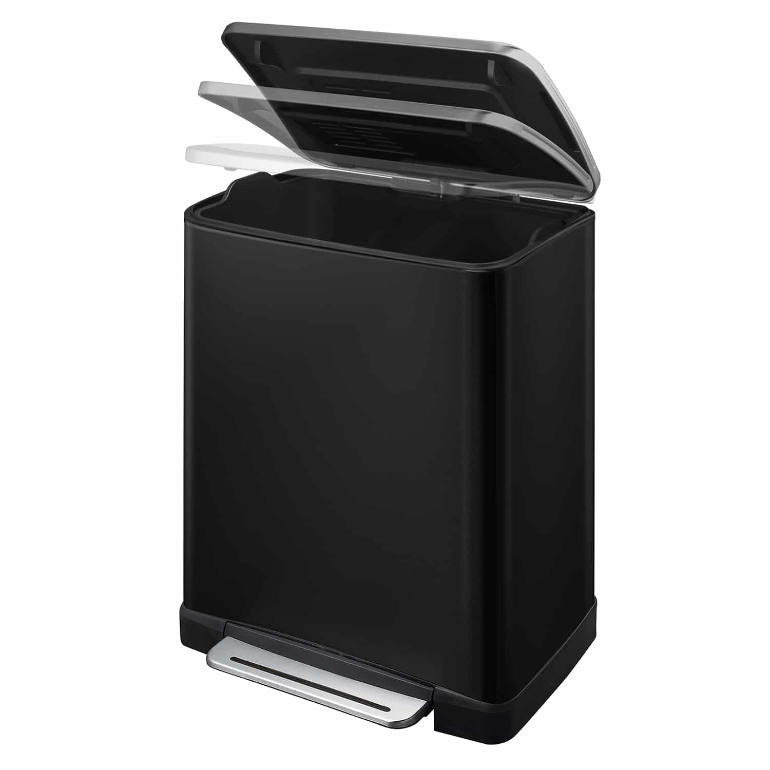 E-Cube Thùng rác đạp chân 50L Đen