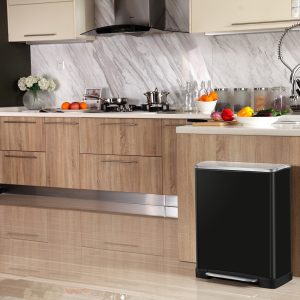 E-Cube Thùng rác đạp chân 50L Đen