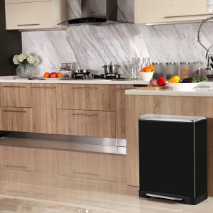 E-Cube Thùng rác phân loại đạp chân 28+18L Đen