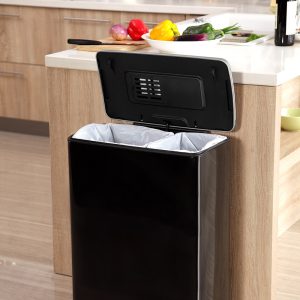 E-Cube Thùng rác phân loại đạp chân 28+18L Đen