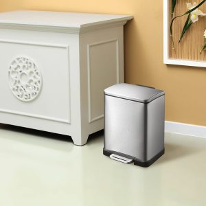 E-Cube Thùng rác đạp chân 12L Inox mờ