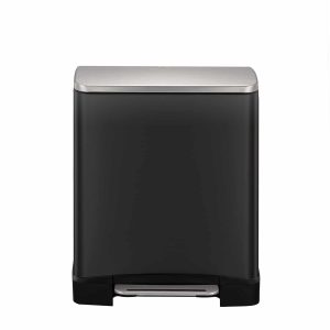 E-Cube Thùng rác đạp chân 12L Đen mờ