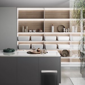 E-Cube Thùng rác đạp chân 12L Đen mờ