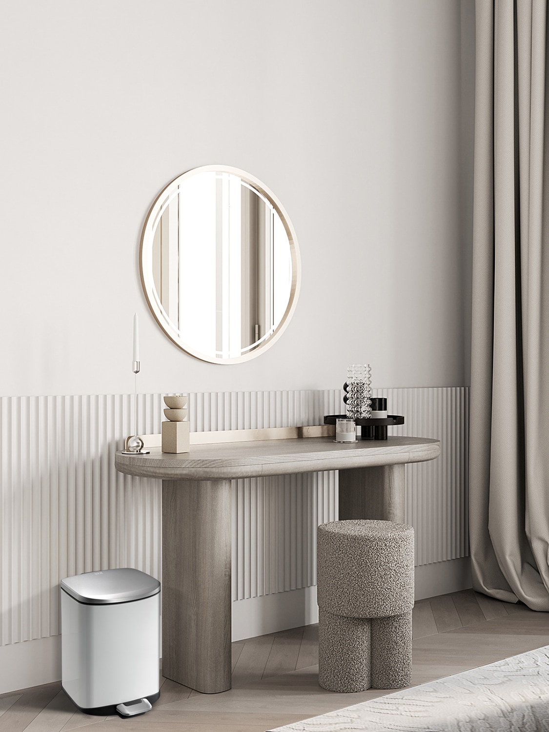 Della Thùng rác đạp chân 6L Trắng