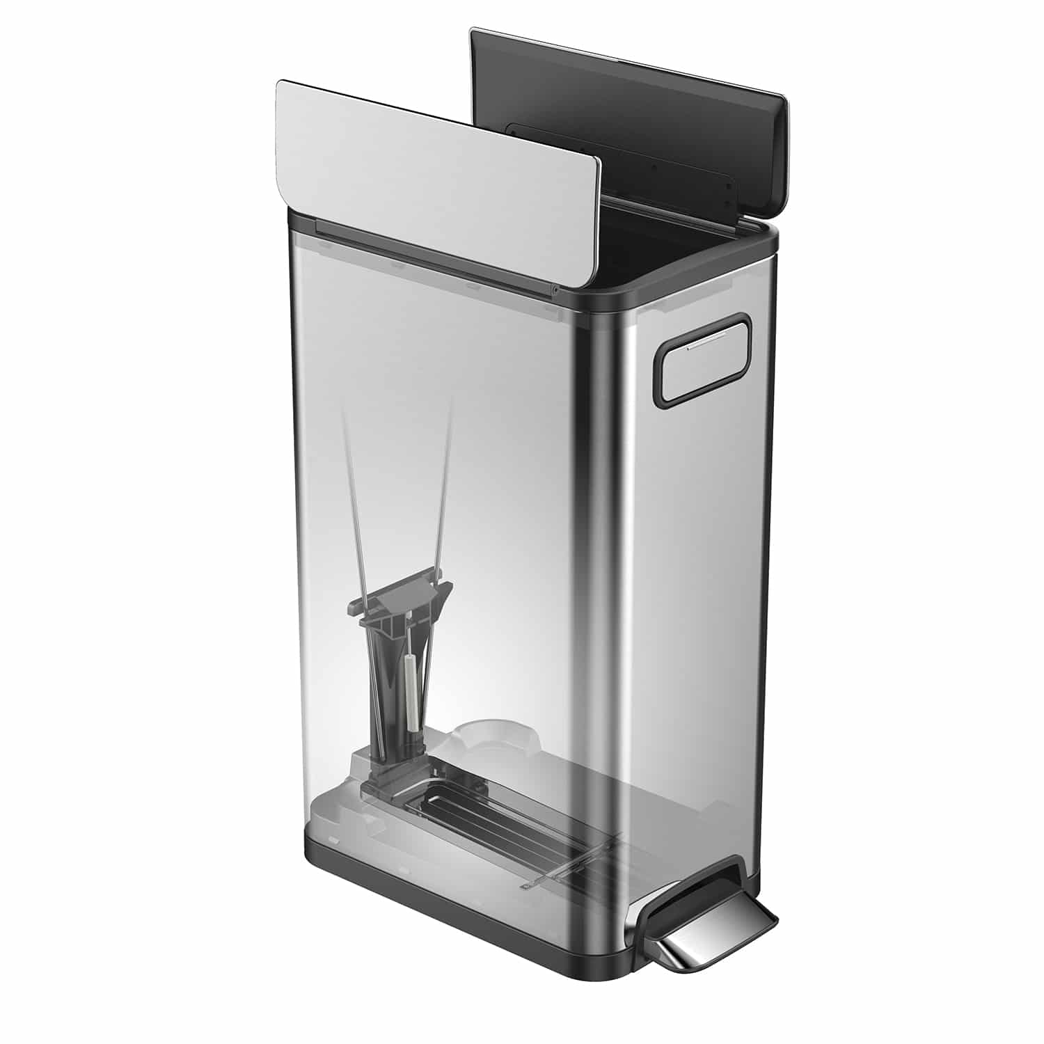 Ecofly Thùng rác đạp chân 45L Inox mờ