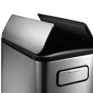Ecofly Thùng rác phân loại đạp chân 20+20L Inox mờ