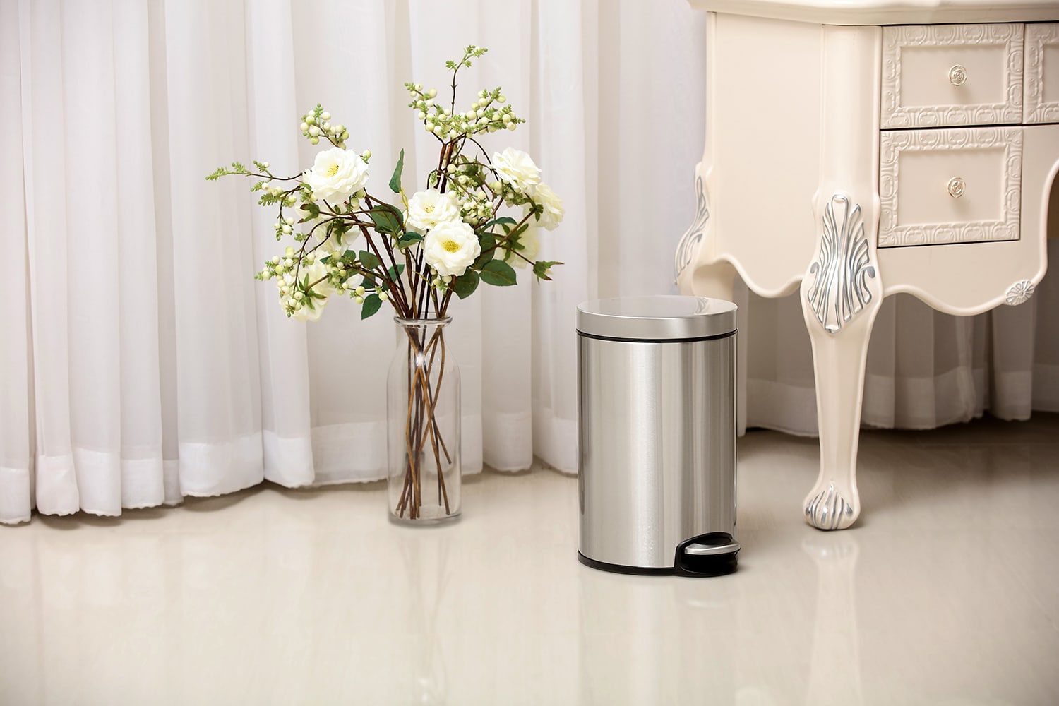 Serene Thùng rác đạp chân 8L Inox mờ