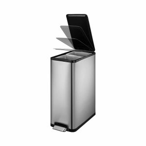 Ecoslim Thùng rác phân loại đạp chân 20+20L Inox mờ