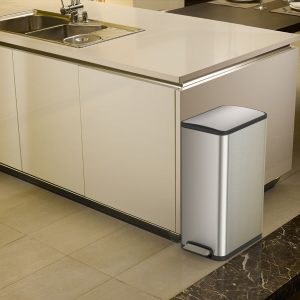 Ecoslim Thùng rác phân loại đạp chân 20+20L Inox mờ