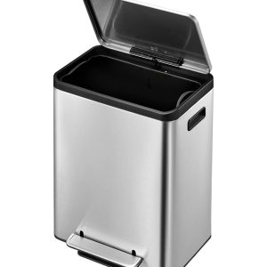 EcoCasa Thùng rác đạp chân 30L Inox mờ