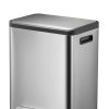 EcoCasa Thùng rác phân loại đạp chân 15+15L Inox mờ